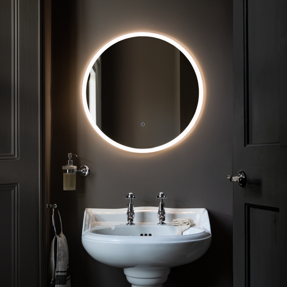 JTP Apollo Matt White Round LED Mirror Lifestyle